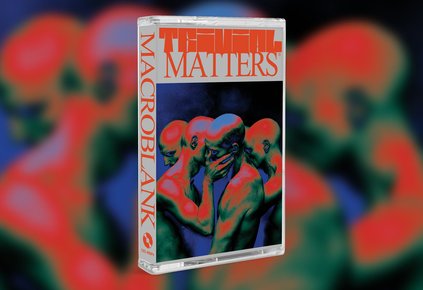 Cassette tape with trivial matters title on blurred background