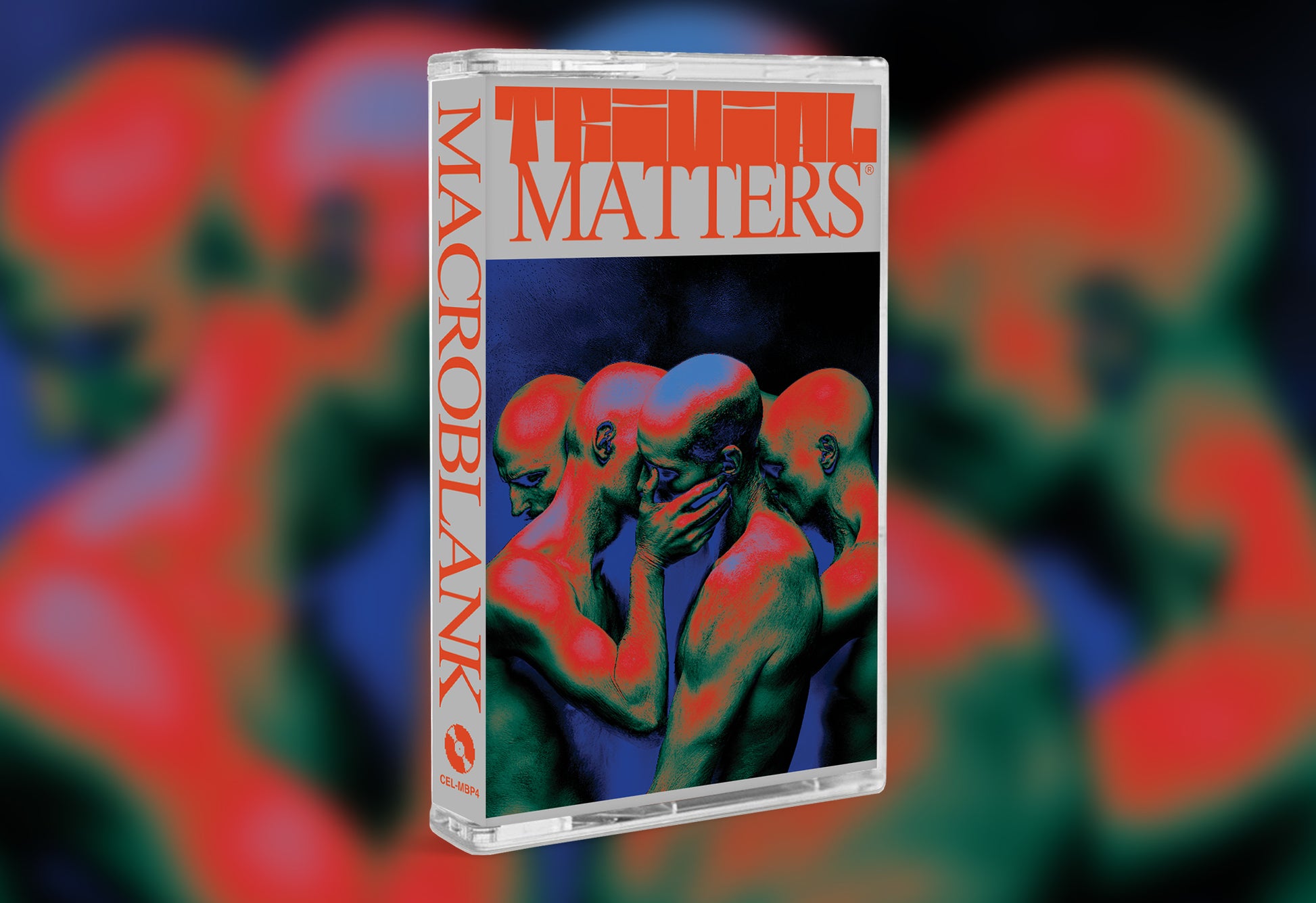 Cassette tape with trivial matters title on blurred background